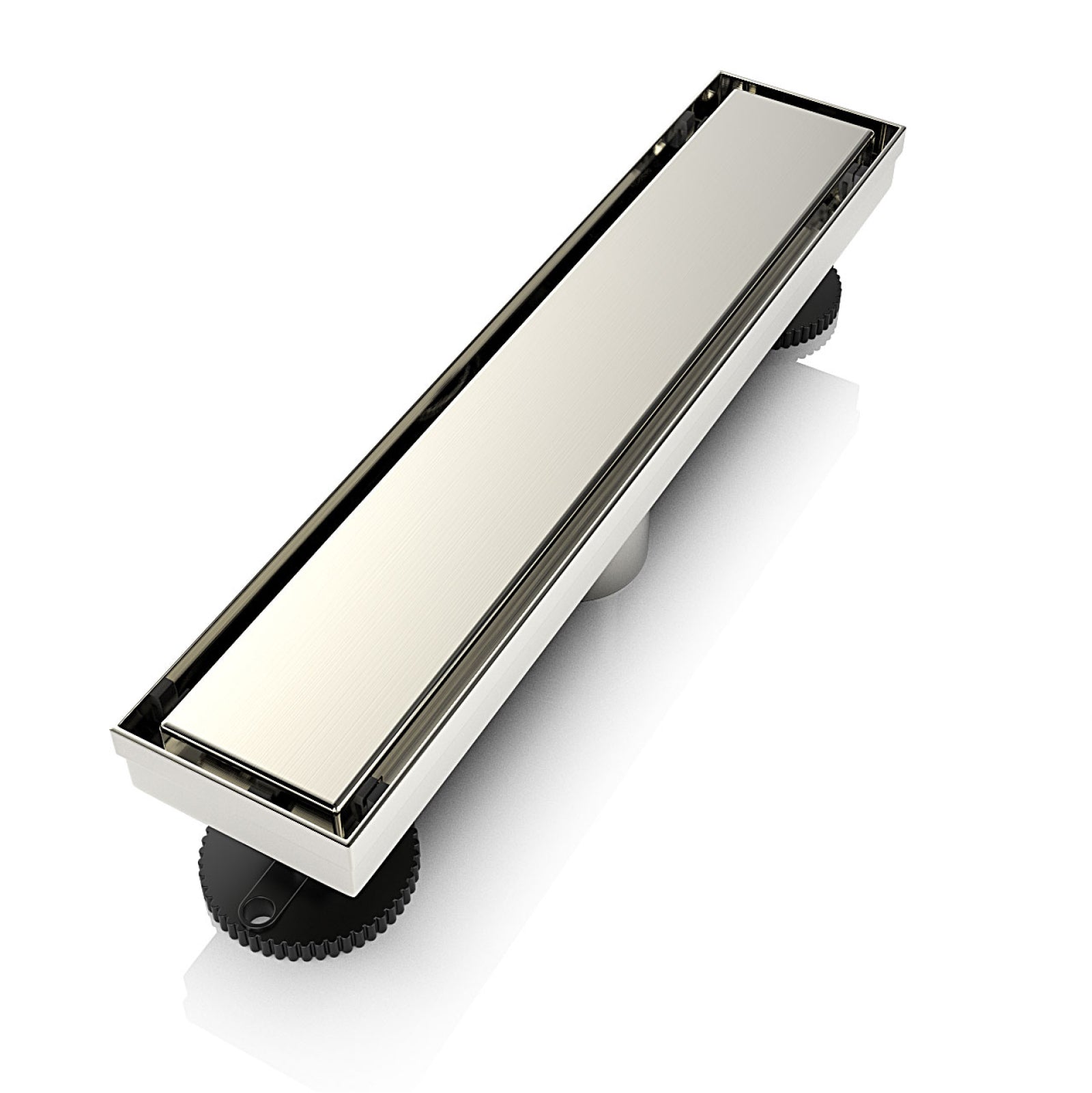 WEBANG 12 Inch Reversible 2-in-1 Linear Shower Drain With Accessories, Brushed Nickel