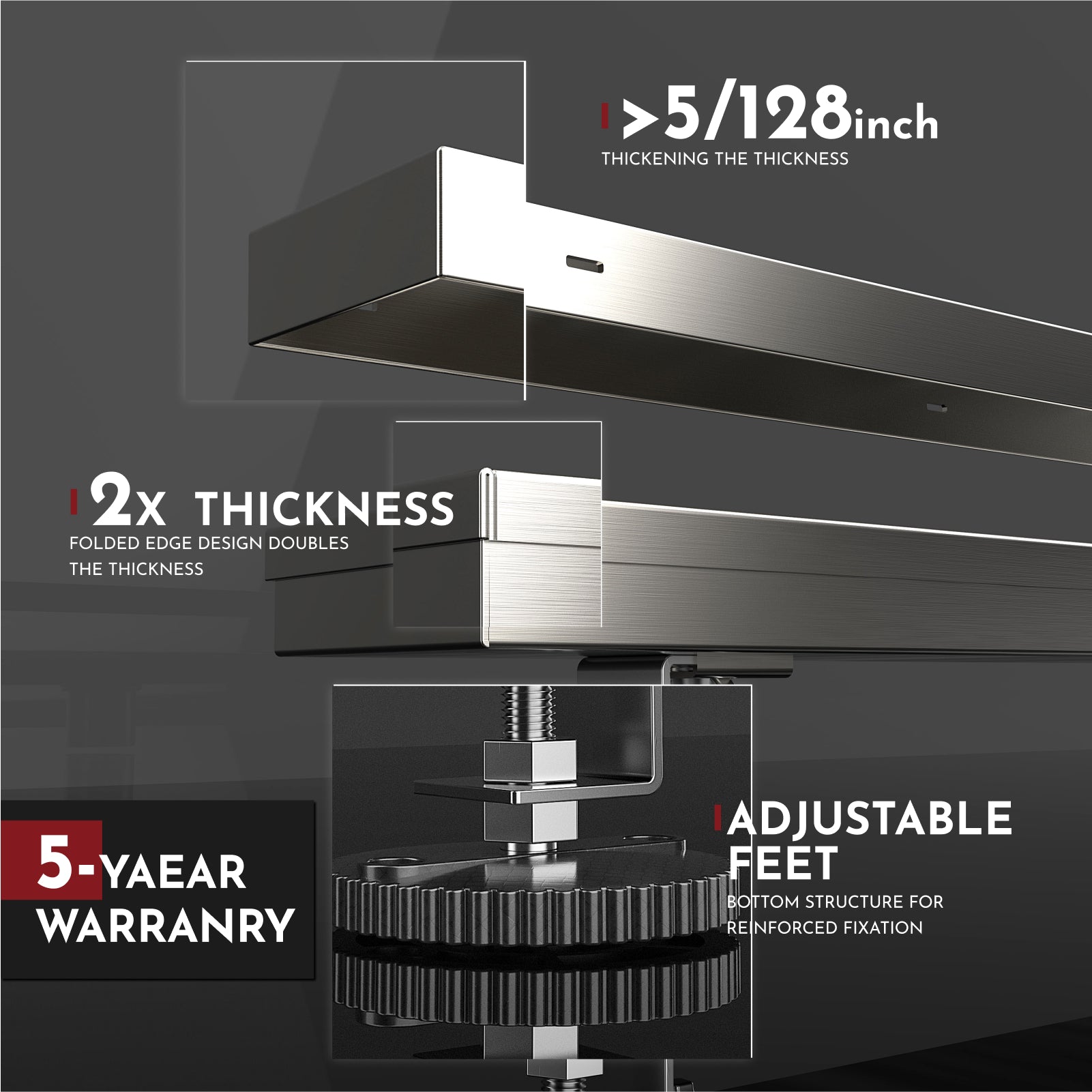 WEBANG 24 Inch Reversible 2-in-1 Linear Shower Drain With Accessories, Brushed Nickel
