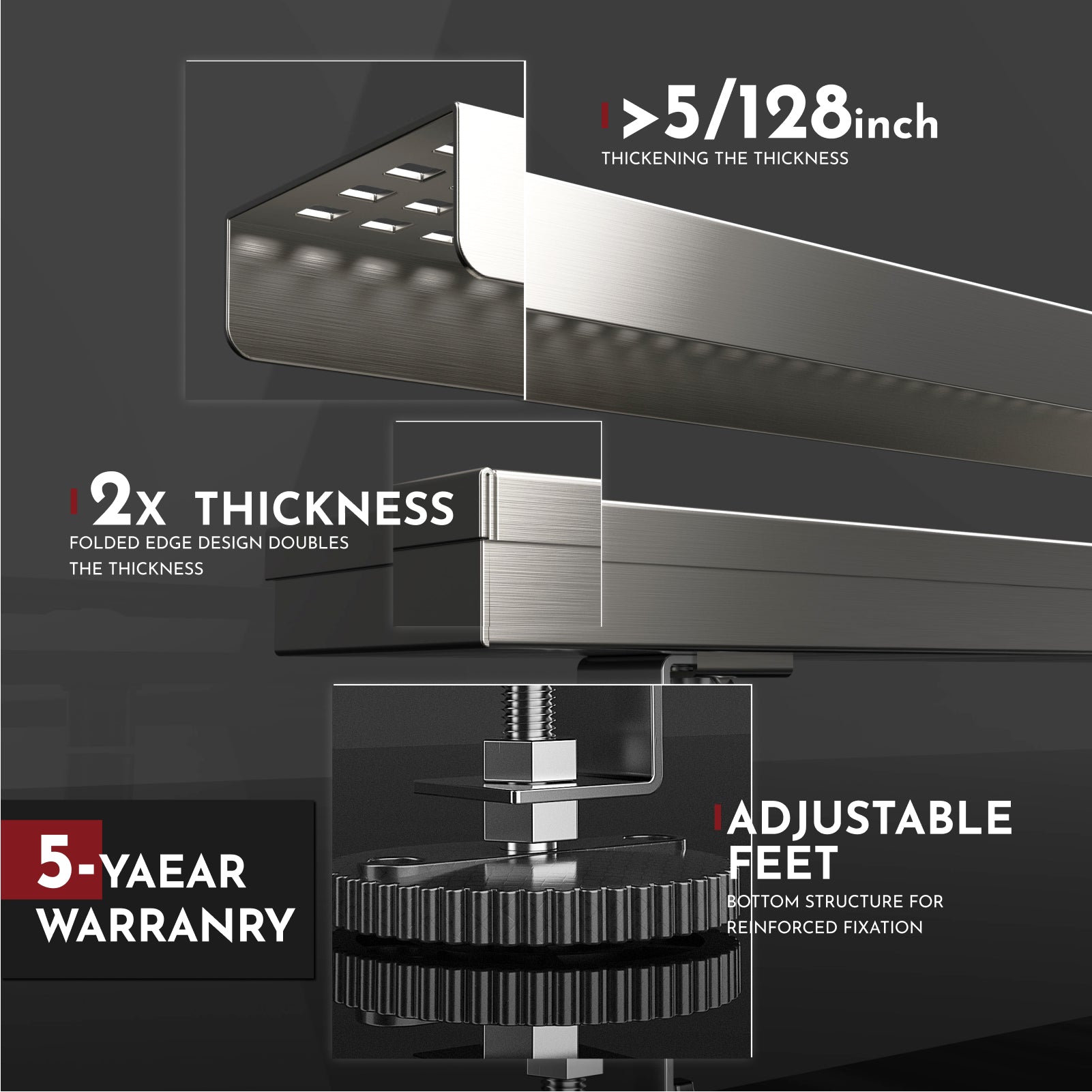 WEBANG 36 Inch Square Hole Pattern Linear Shower Drain With Accessories, Brushed Nickel