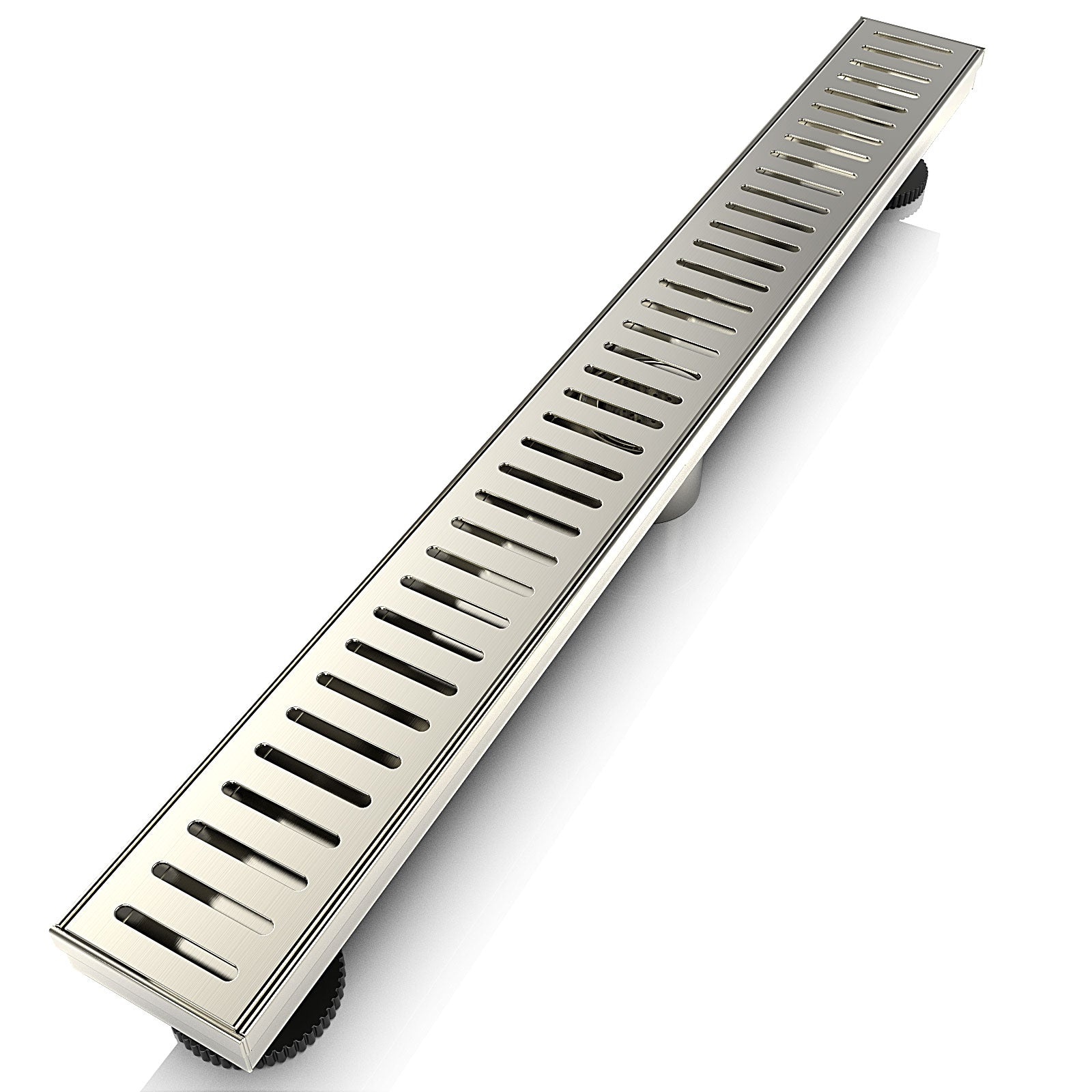 WEBANG 24 Inch Capsule Pattern Linear Shower Drain With Accessories, Brushed Nickel
