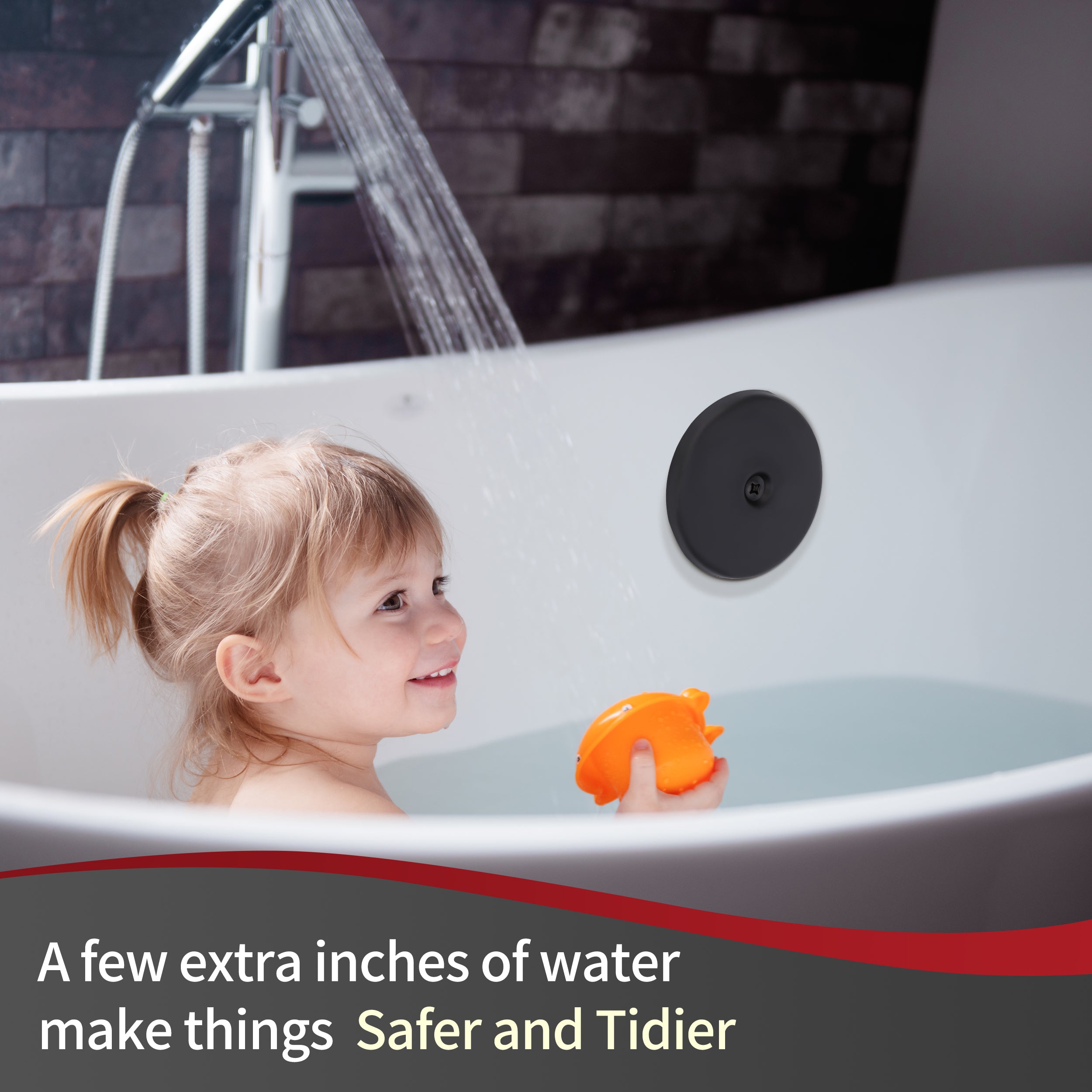 PRIMSOPH One Hole Tub Drain Overflow Faceplate, Matte Black