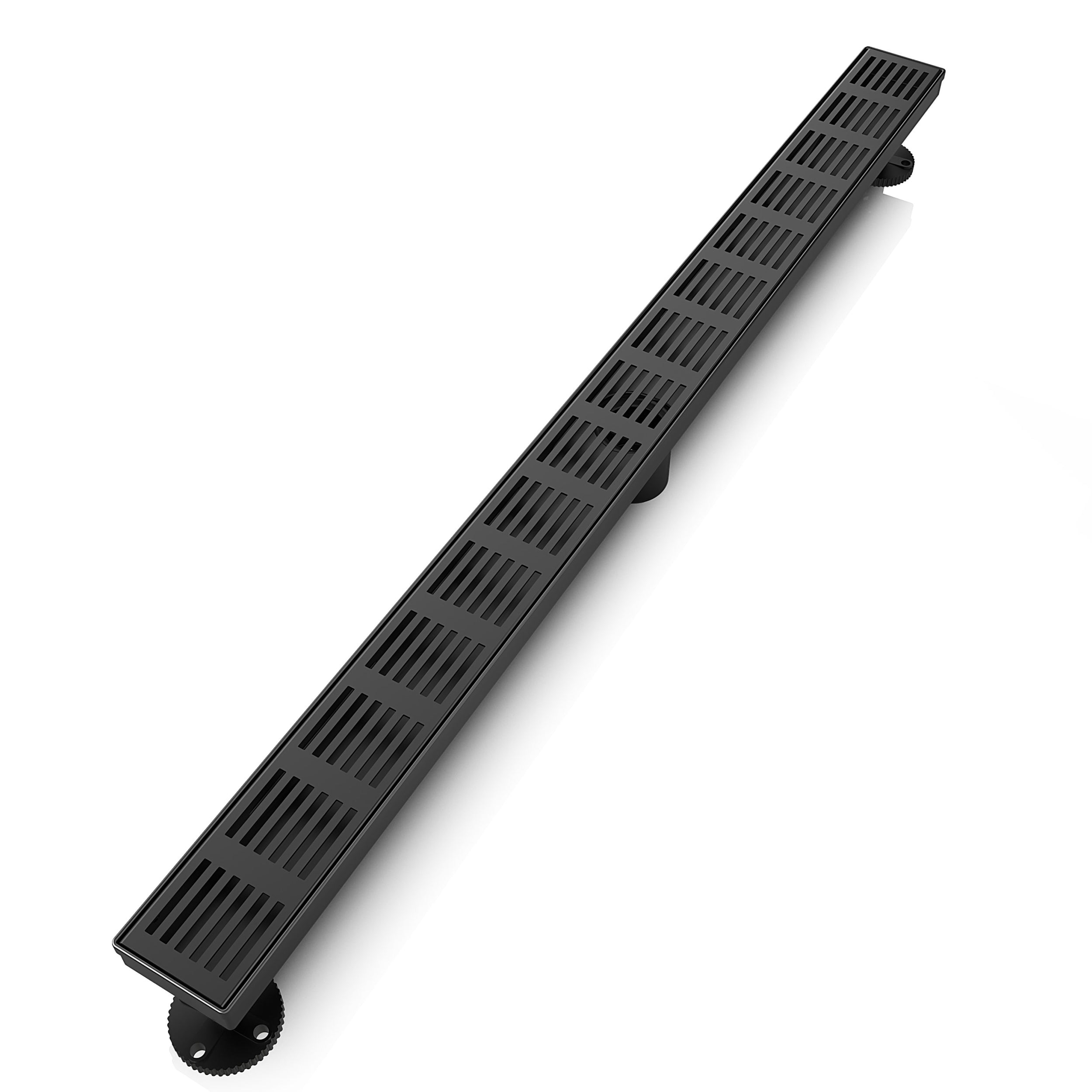 WEBANG 36 Inch Fence Pattern Linear Shower Drain With Accessories, Matte Black