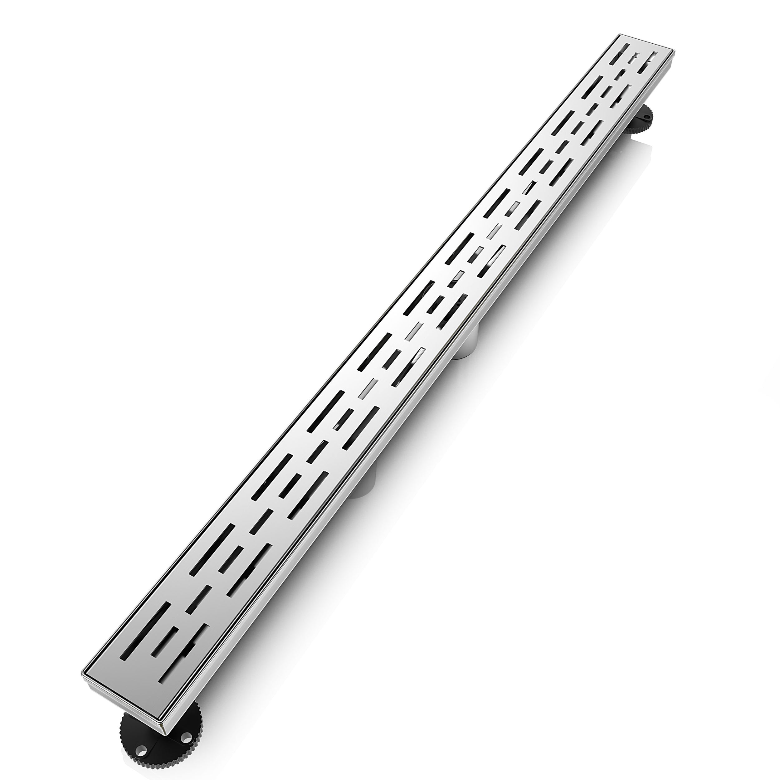 WEBANG 36 Inch Rainline Pattern Linear Shower Drain With Accessories, Brushed Stainless Steel