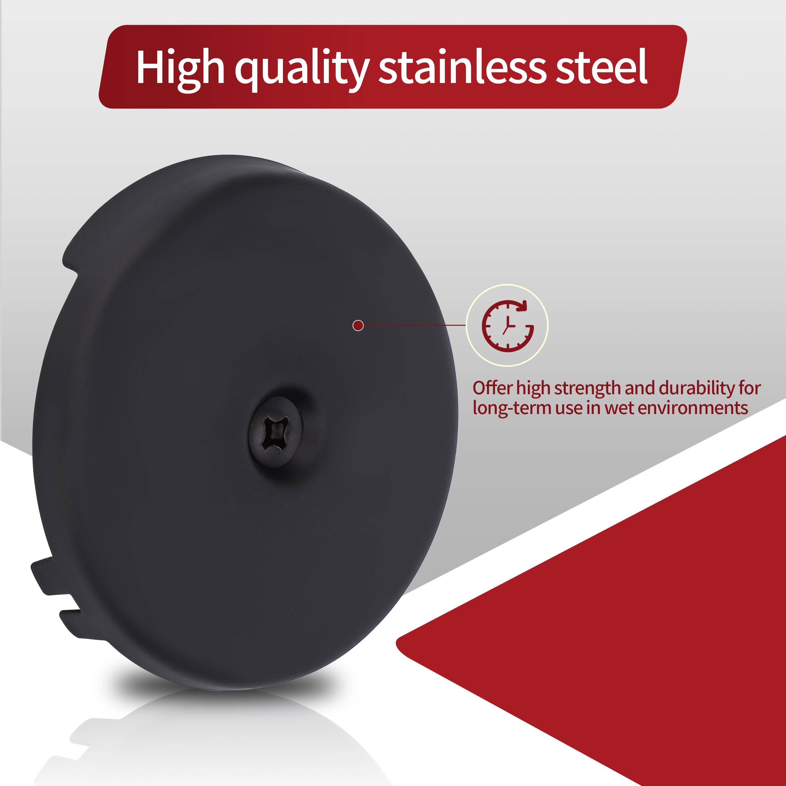 PRIMSOPH One Hole Tub Drain Overflow Faceplate, Matte Black