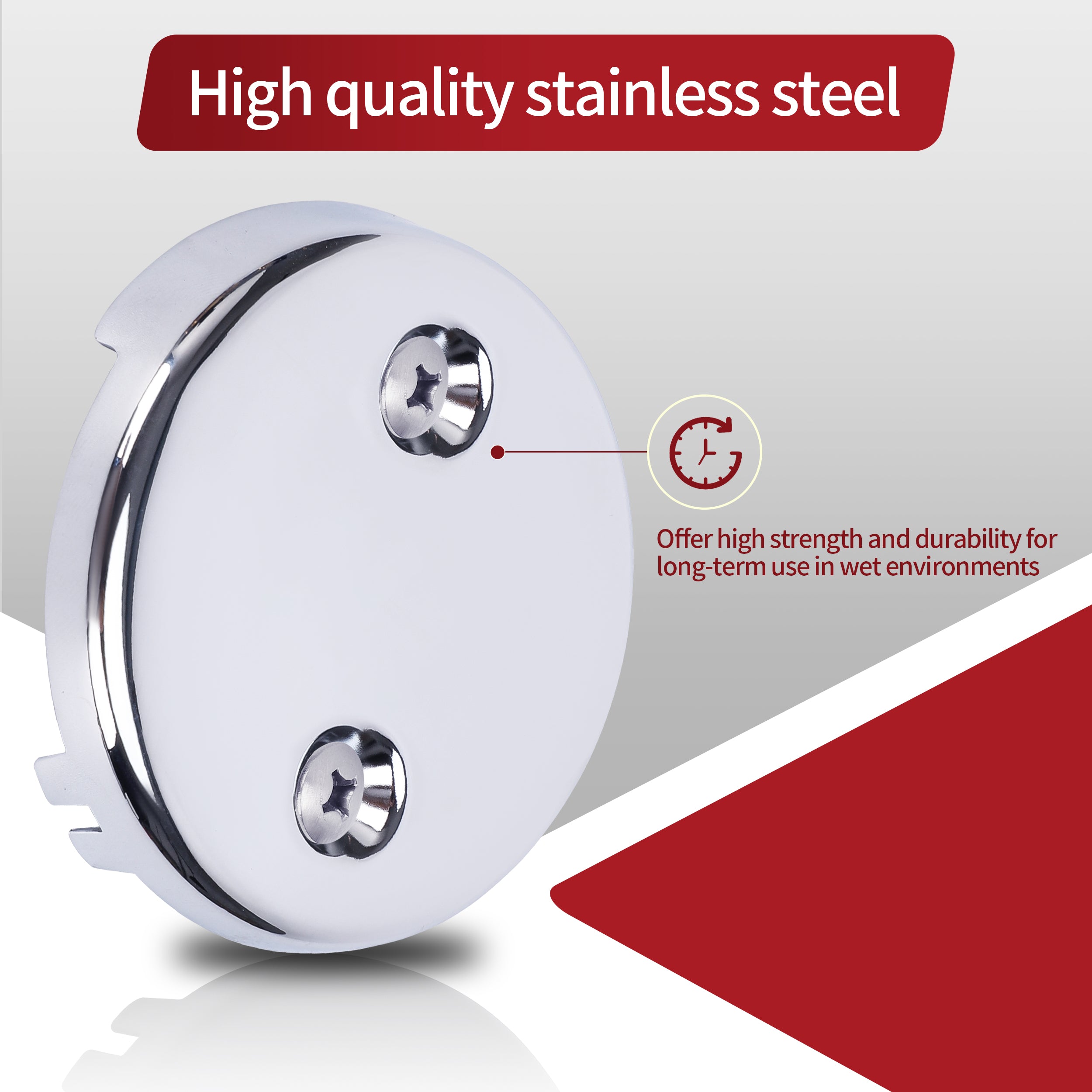 PRIMSOPH Two Hole Tub Drain Overflow Faceplate, Chrome