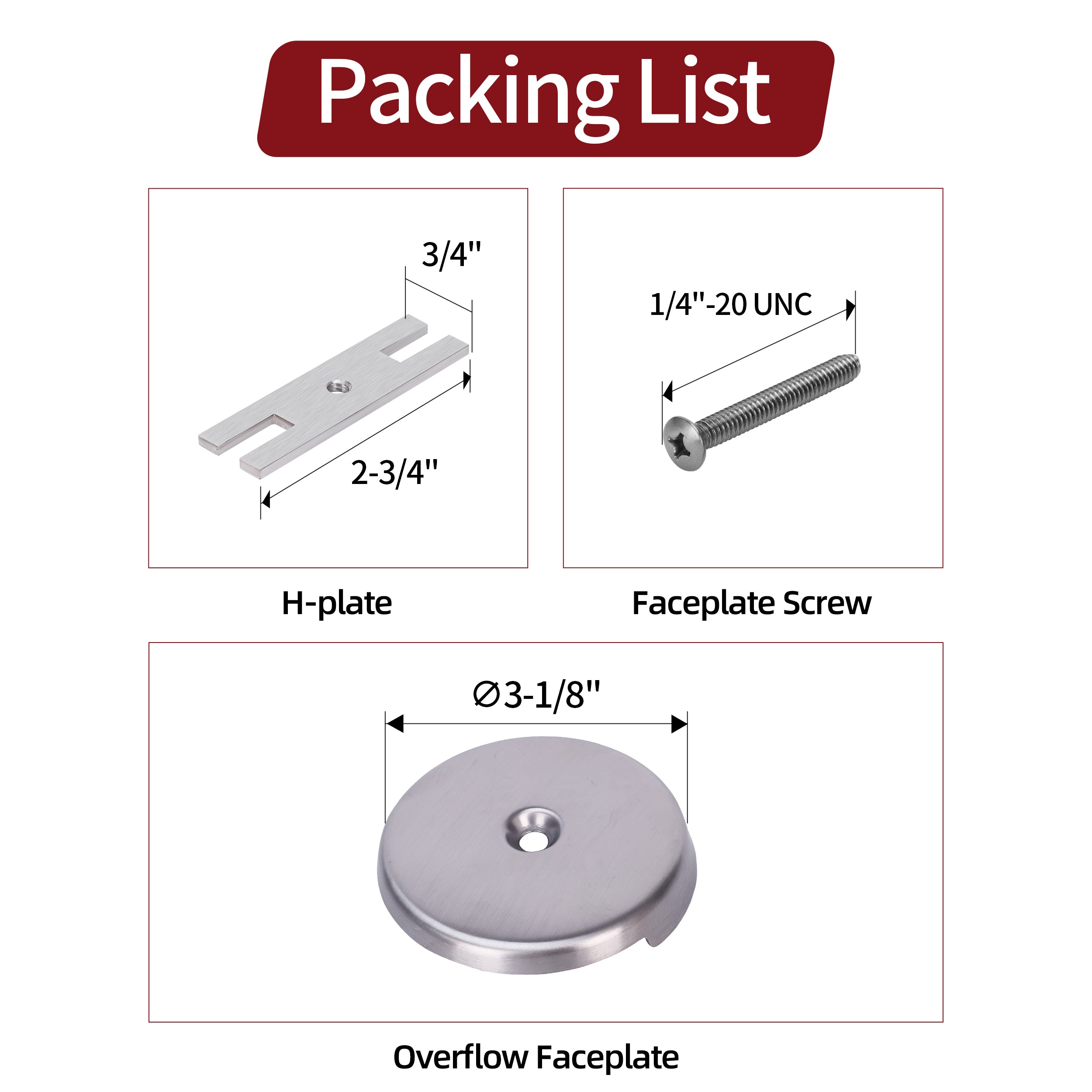 PRIMSOPH One Hole Tub Drain Overflow Faceplate, Brushed Nickel