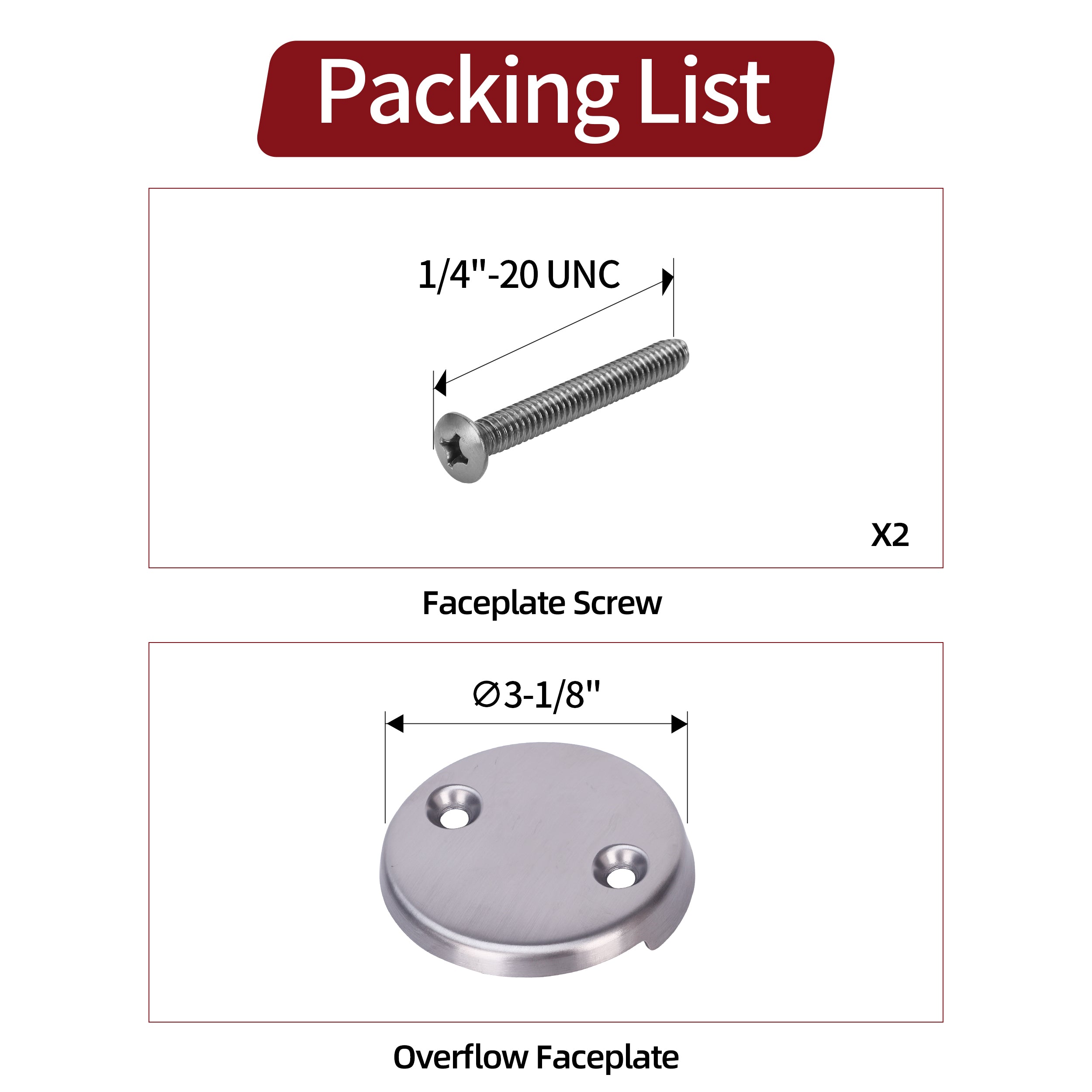 PRIMSOPH Two Hole Tub Drain Overflow Faceplate, Brushed Nickel