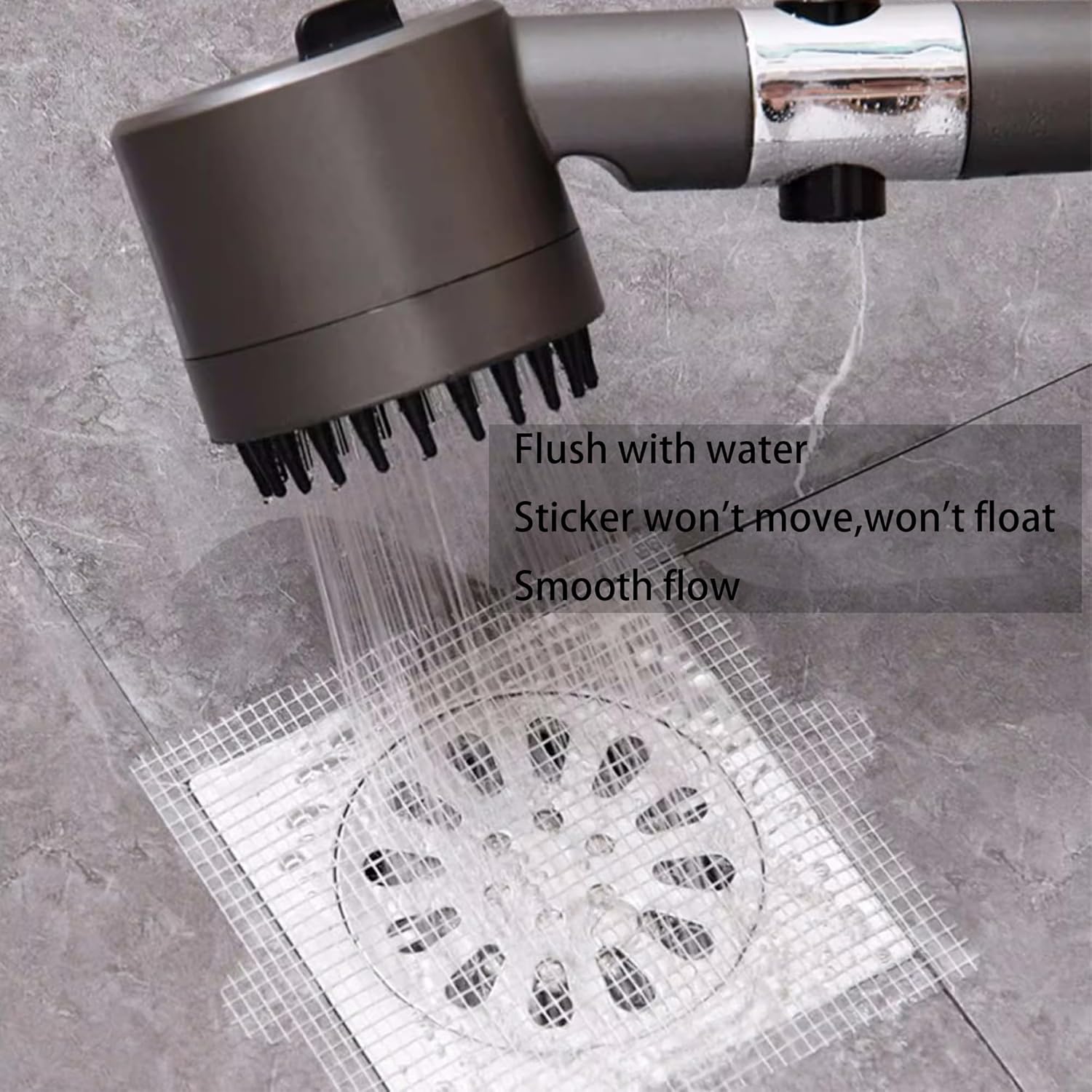 PRIMSOPH 4 Inch Square Disposable Shower Drain Strainer & Hair Catcher Stickers (30-Pack)