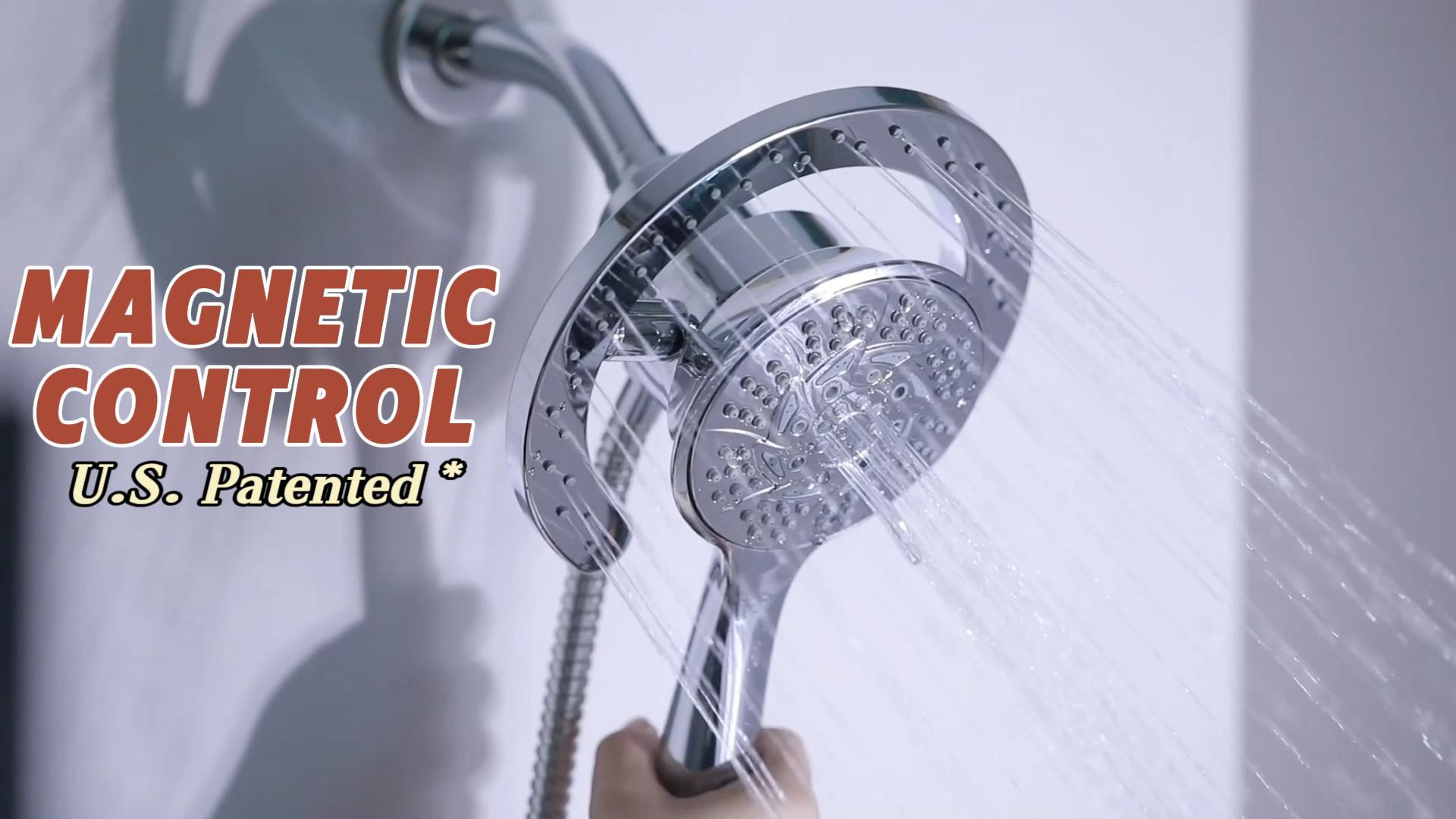 Video of PRIMSOPH 10-Mode High Pressure Handheld and Round Rainfall Shower Head with Magnetic Docking
