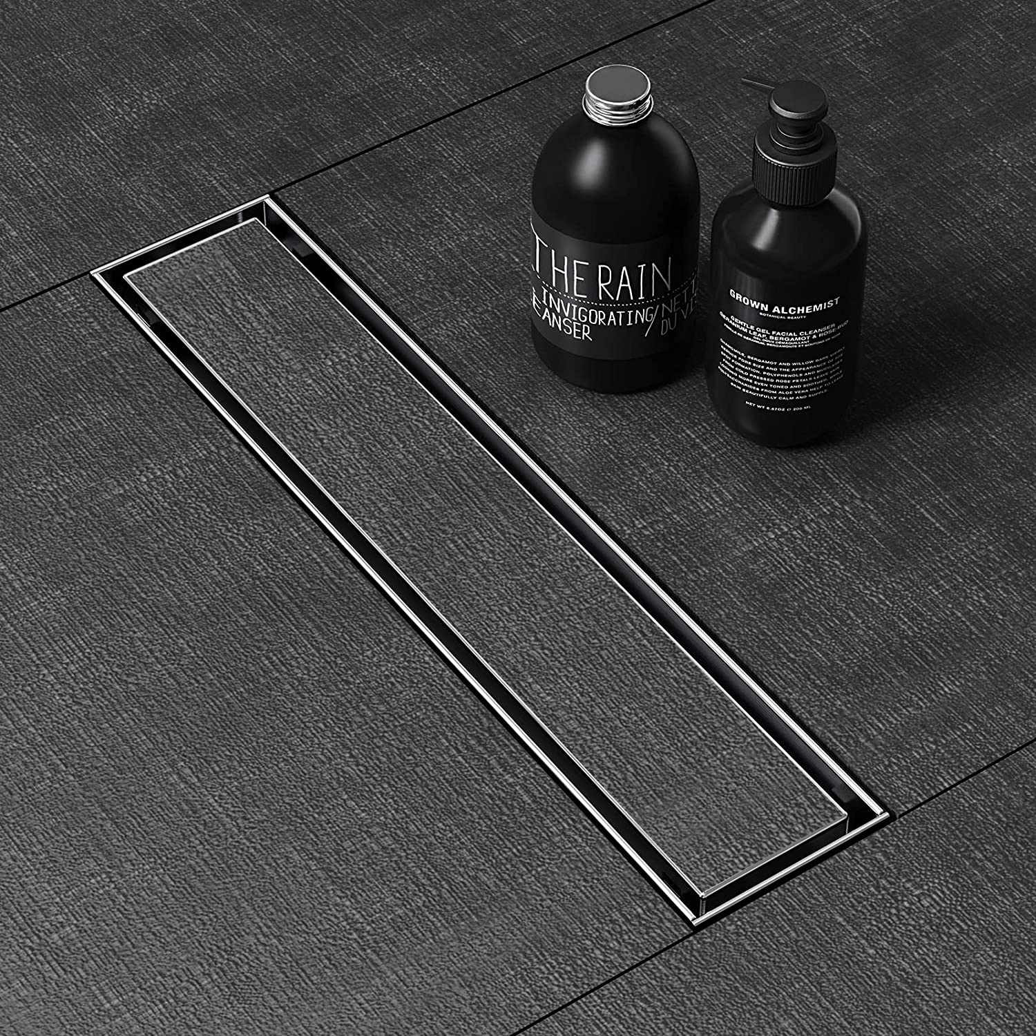 WEBANG 12 Inch Reversible 2-in-1 Linear Shower Drain With Accessories, Brushed Stainless Steel