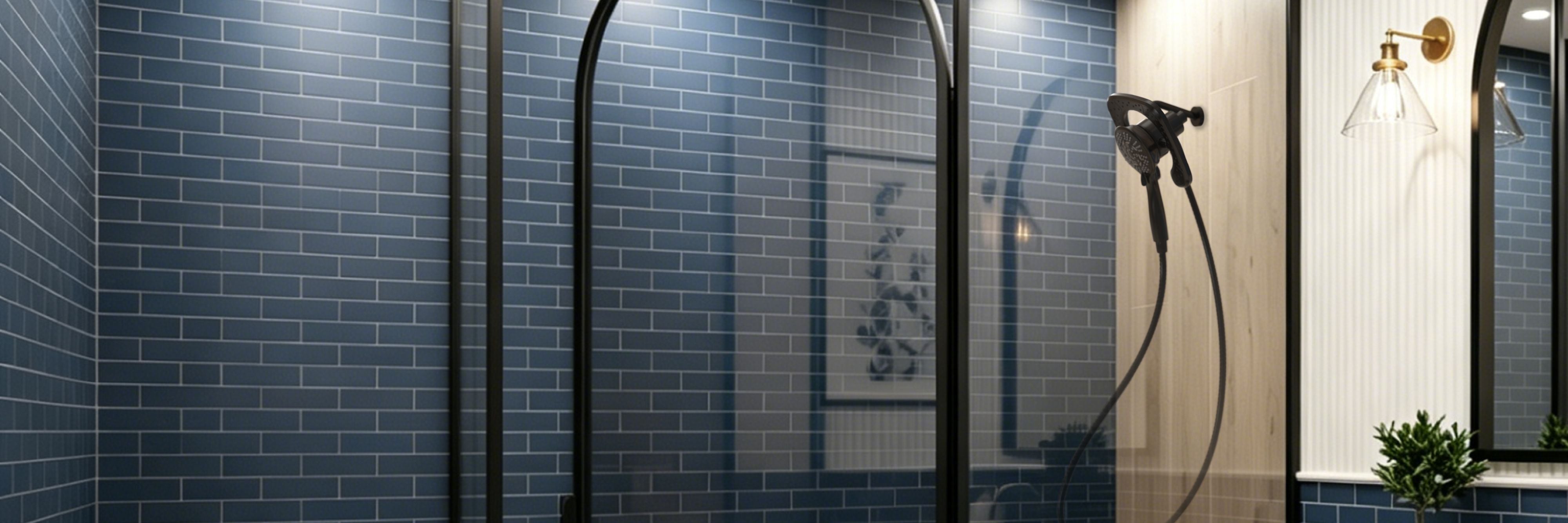 Modern bathroom with Primsoph Magnetic Shower Head.