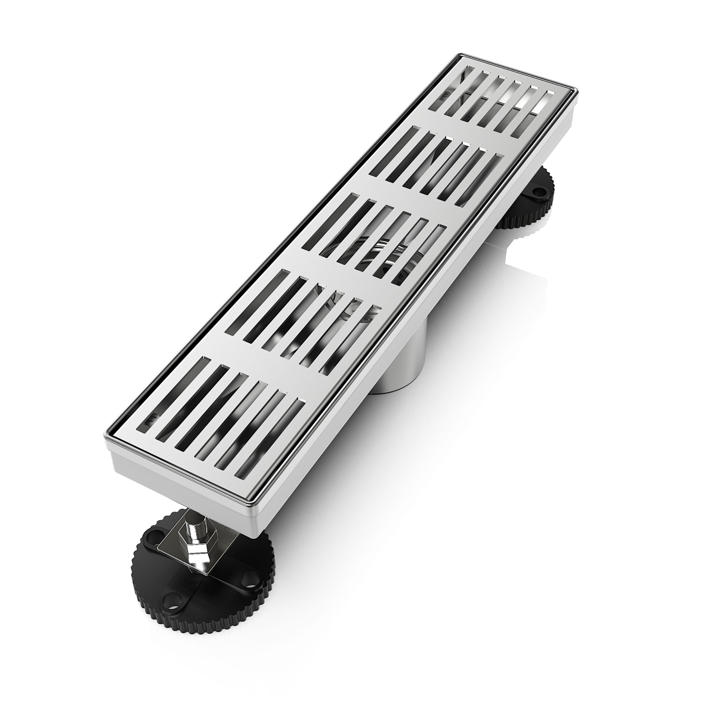 WEBANG 12 Inch Fence Pattern Linear Shower Drain With Accessories, Brushed Stainless Steel