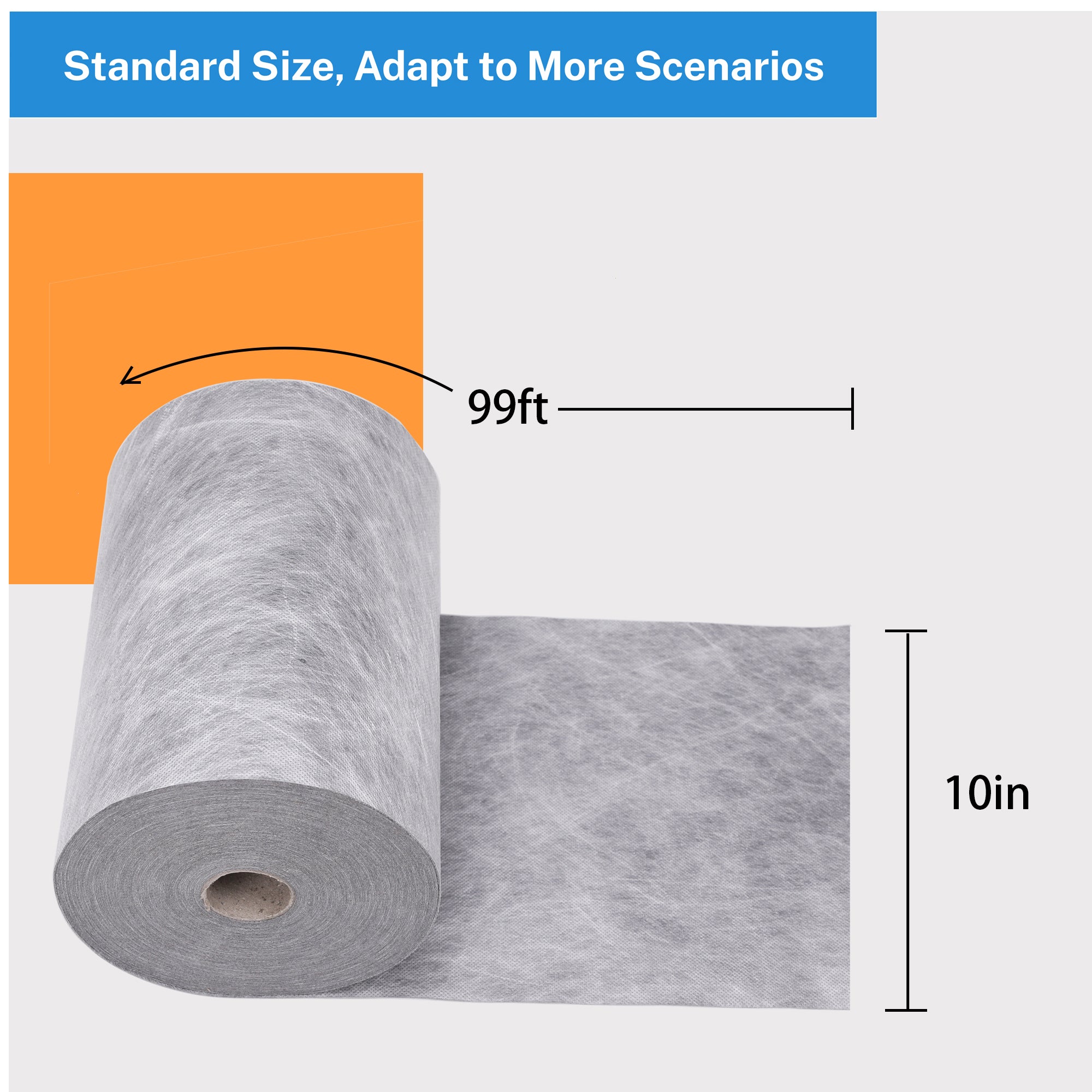 WEBANG 10in x 99ft, 25.6 Mils Thickness, Grey Waterproof Floor Underlayment Membrane