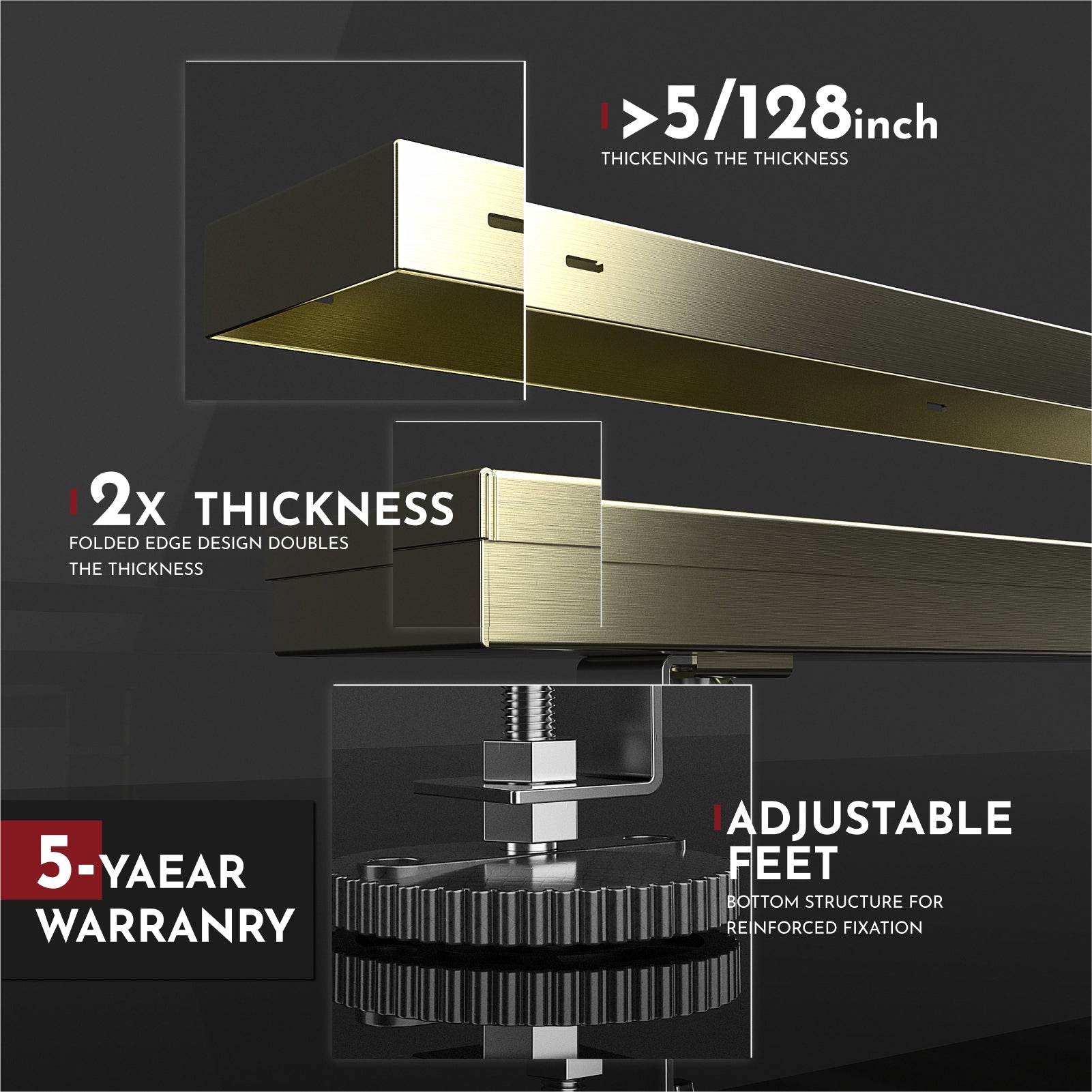 WEBANG 12 Inch Reversible 2-in-1 Linear Shower Drain With Accessories, Brushed Gold