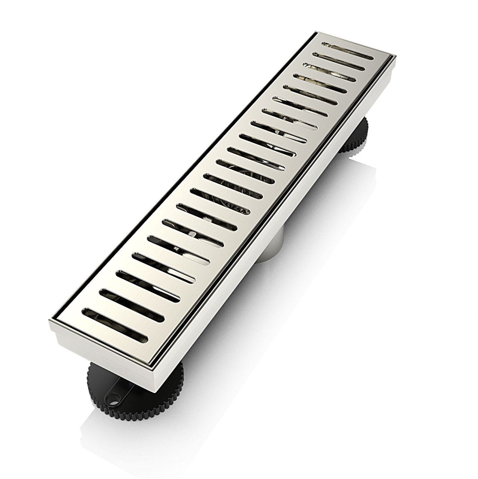 WEBANG 12 Inch Capsule Pattern Linear Shower Drain With Accessories, Brushed Nickel