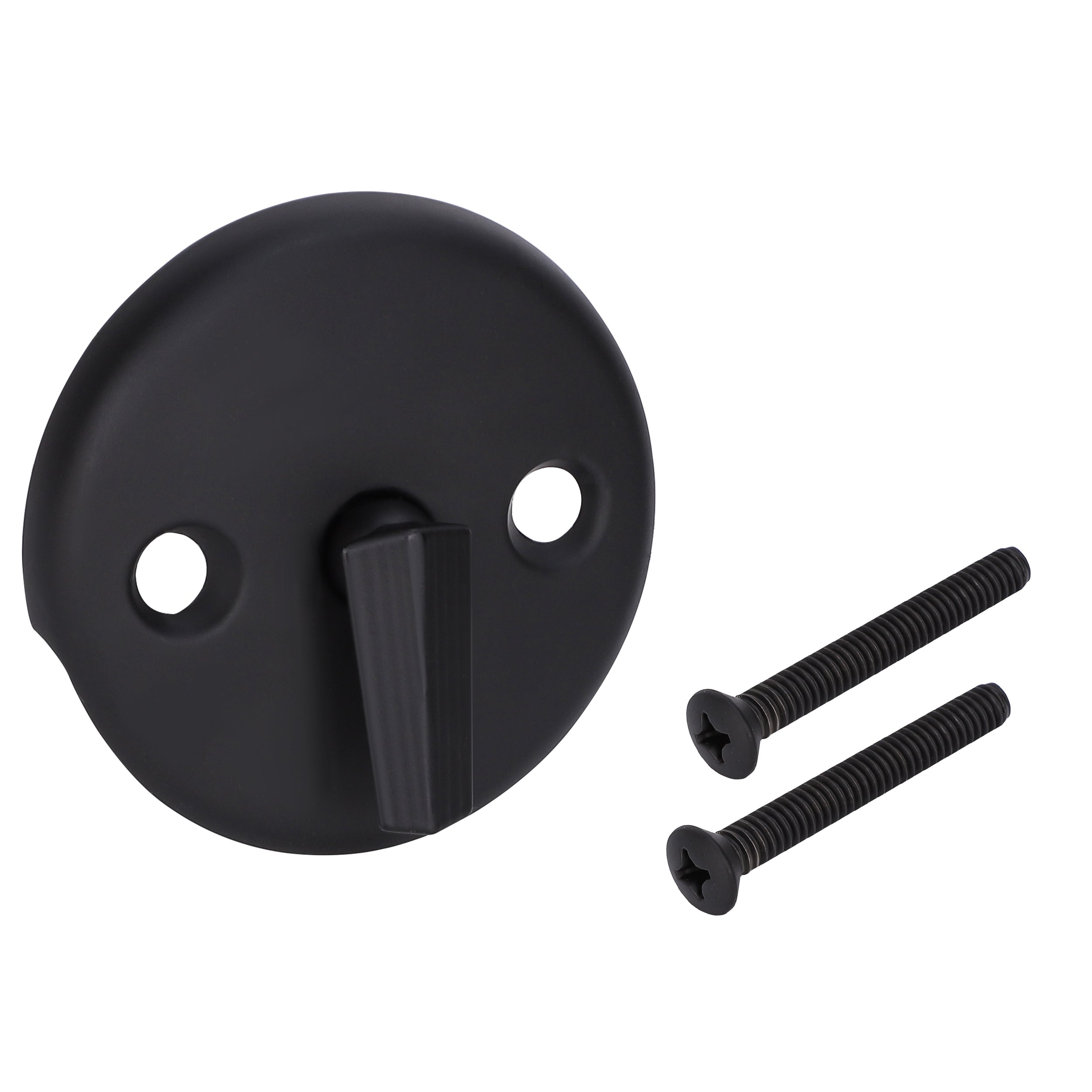 PRIMSOPH Three Hole Trip Lever Tub Drain Overflow Faceplate, Matte Black