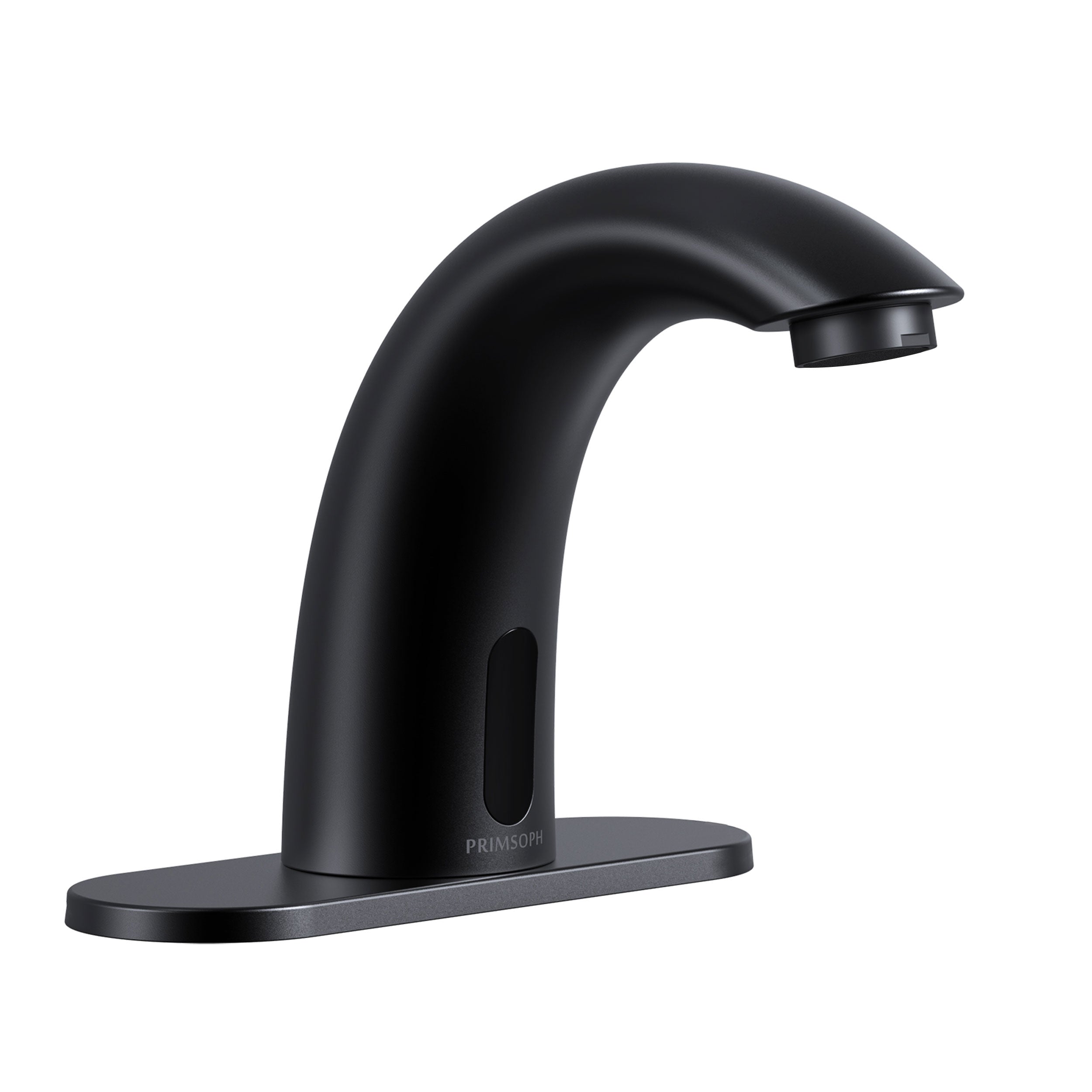 PRIMSOPH Model 8012 Battery and Plug-In Powered Touchless Faucet with Temperature Mixer, Matte Black