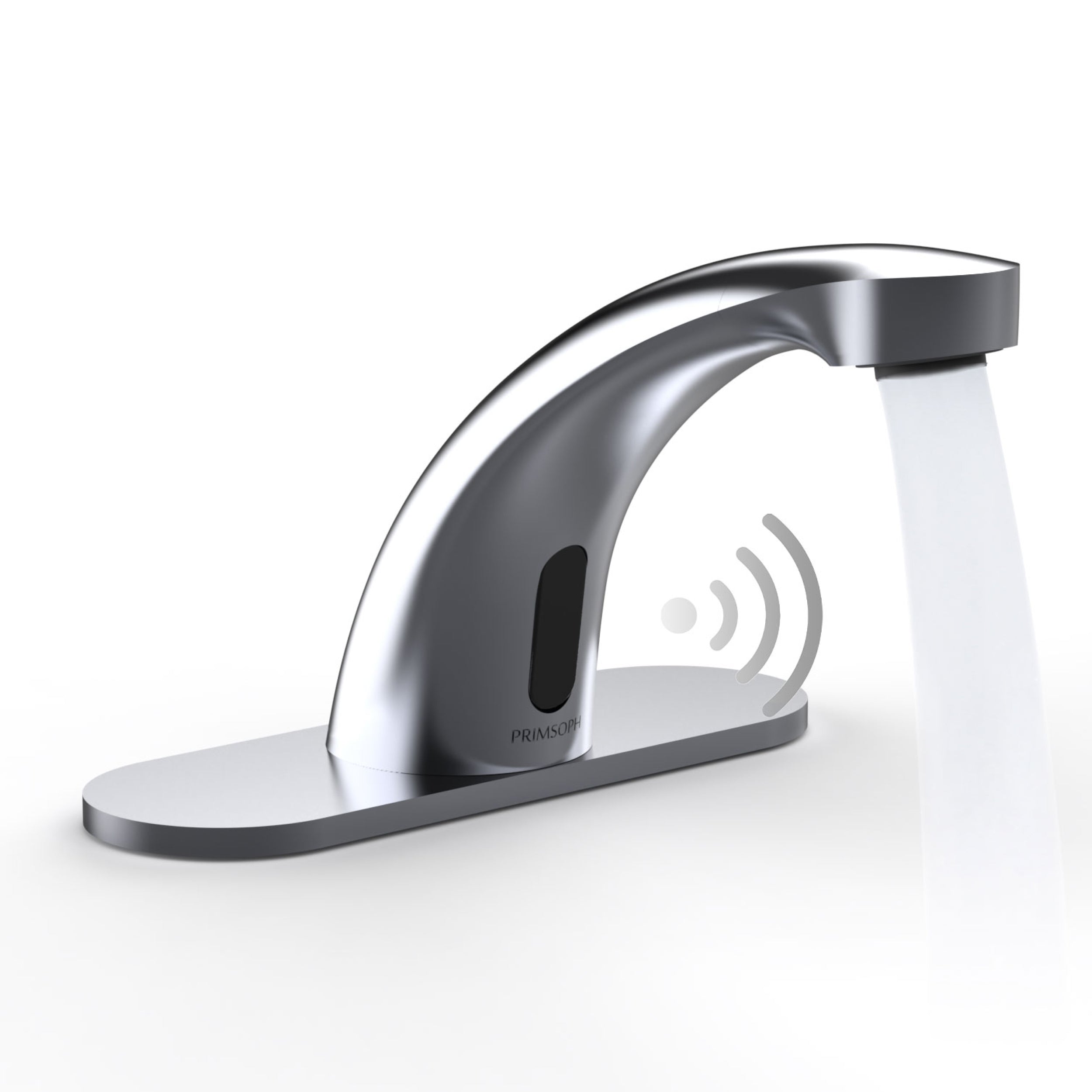 PRIMSOPH 8012 Compact Battery and Plug-In Powered Touchless Faucet with Temperature Mixer, Chrome