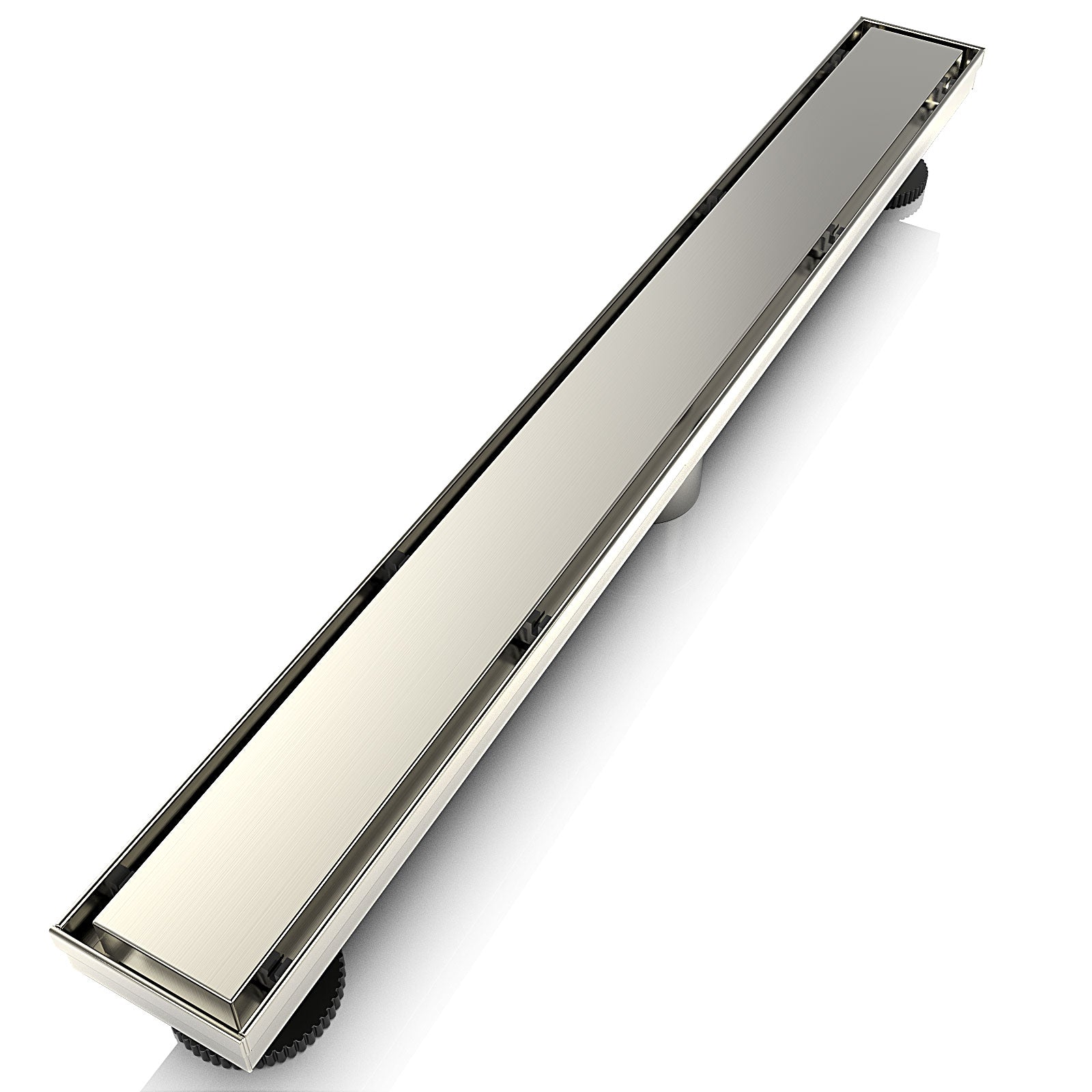 WEBANG 24 Inch Reversible 2-in-1 Linear Shower Drain With Accessories, Brushed Nickel