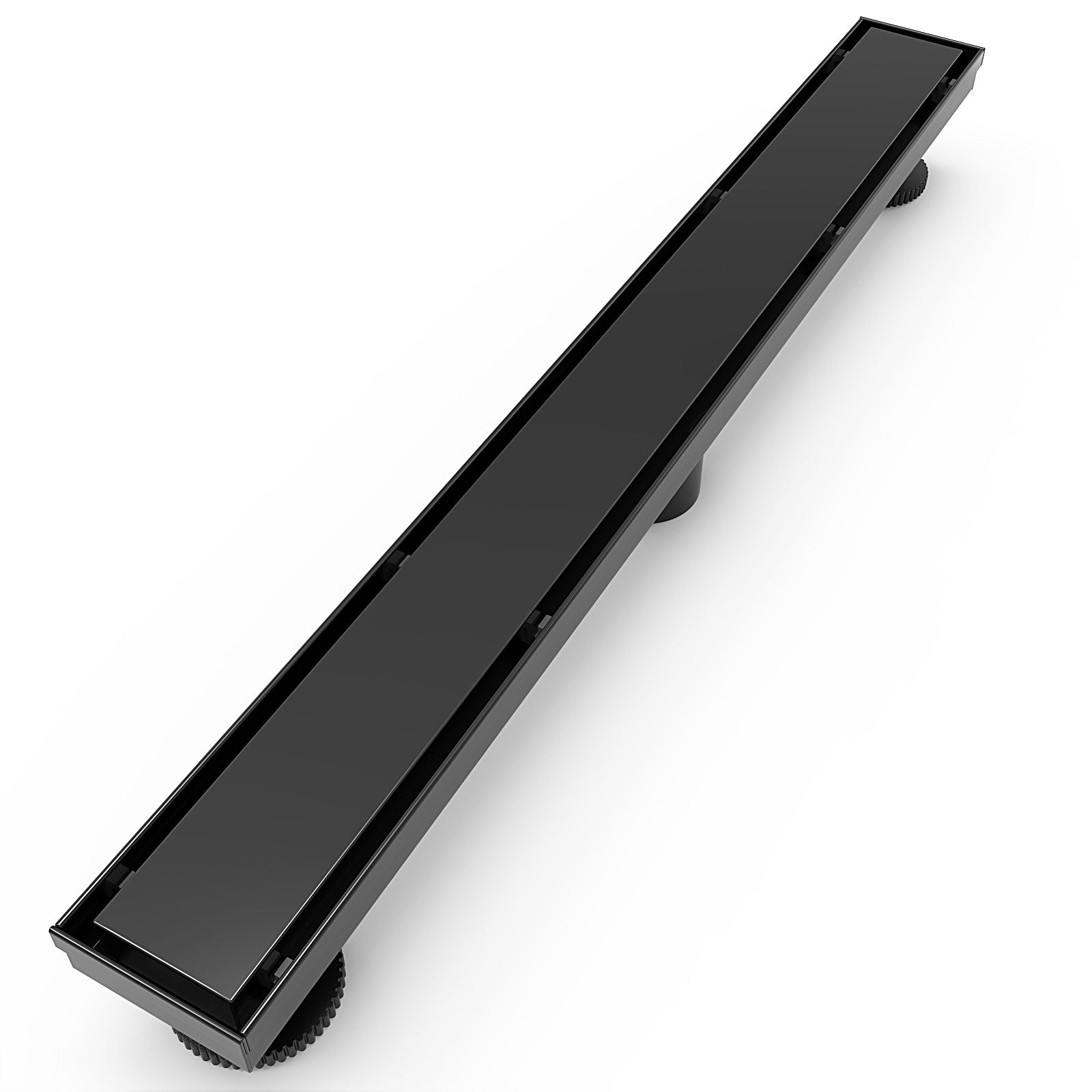WEBANG 72 Inch Reversible 2-in-1 Linear Shower Drain With Accessories, Matte Black