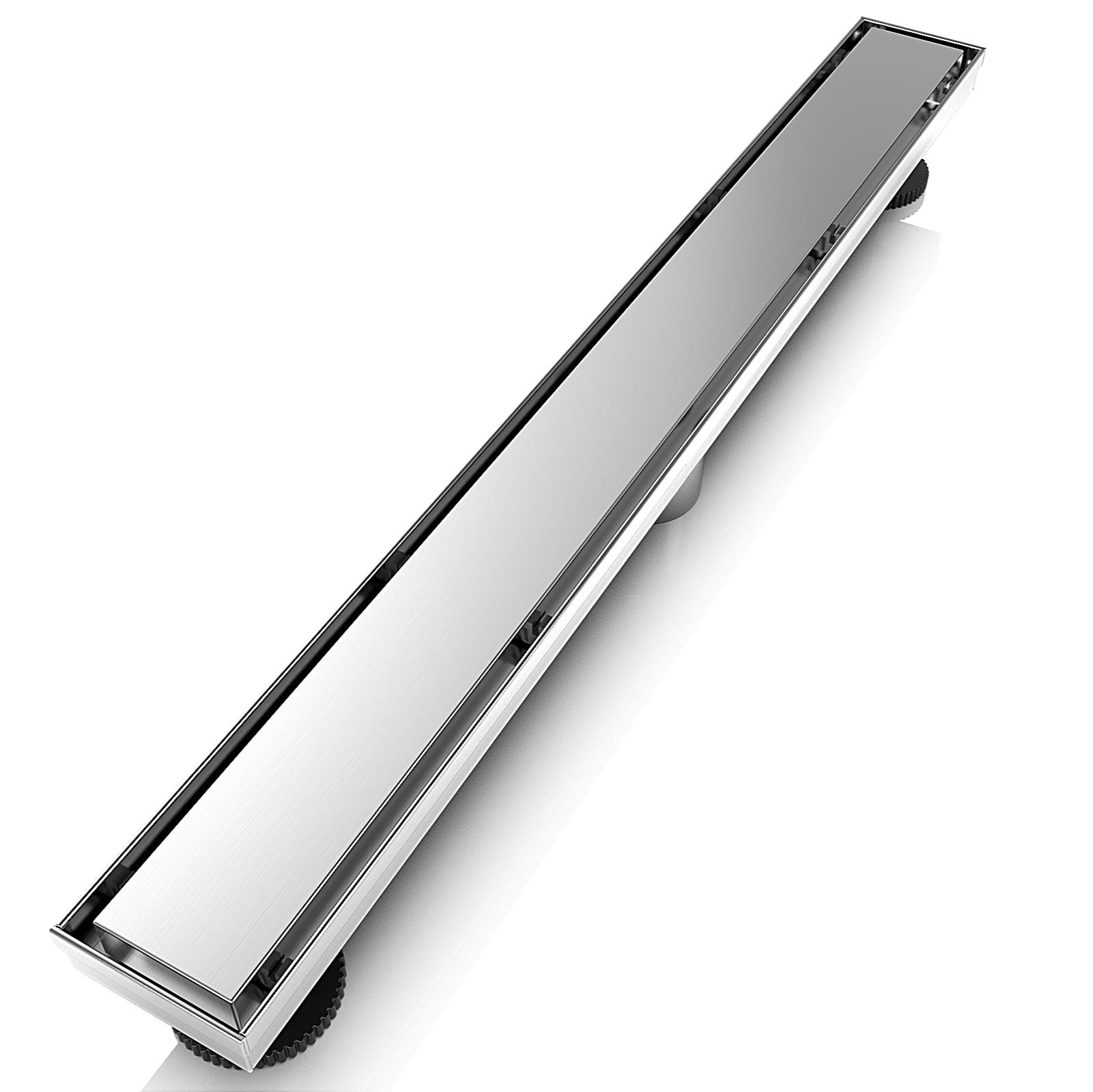 WEBANG 24 Inch Reversible 2-in-1 Linear Shower Drain With Accessories, Brushed Stainless Steel