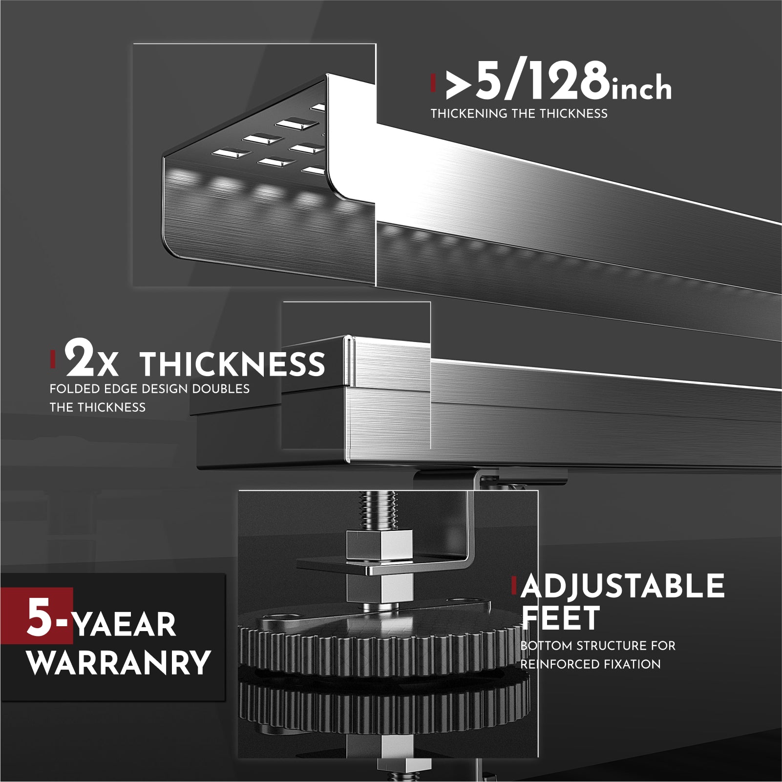 WEBANG 36 Inch Square Hole Pattern Linear Shower Drain With Accessories, Brushed Stainless Steel