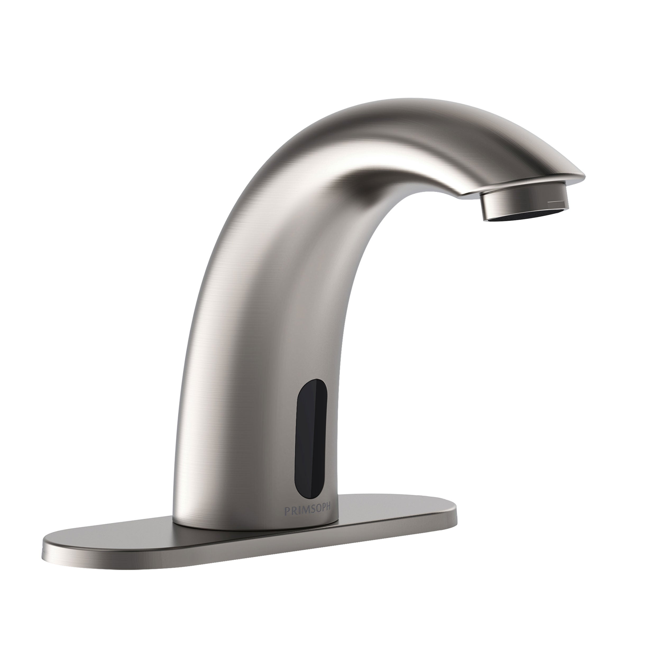 PRIMSOPH Model 8012 Battery and Plug-In Powered Touchless Faucet with Temperature Mixer, Brushed Nickel