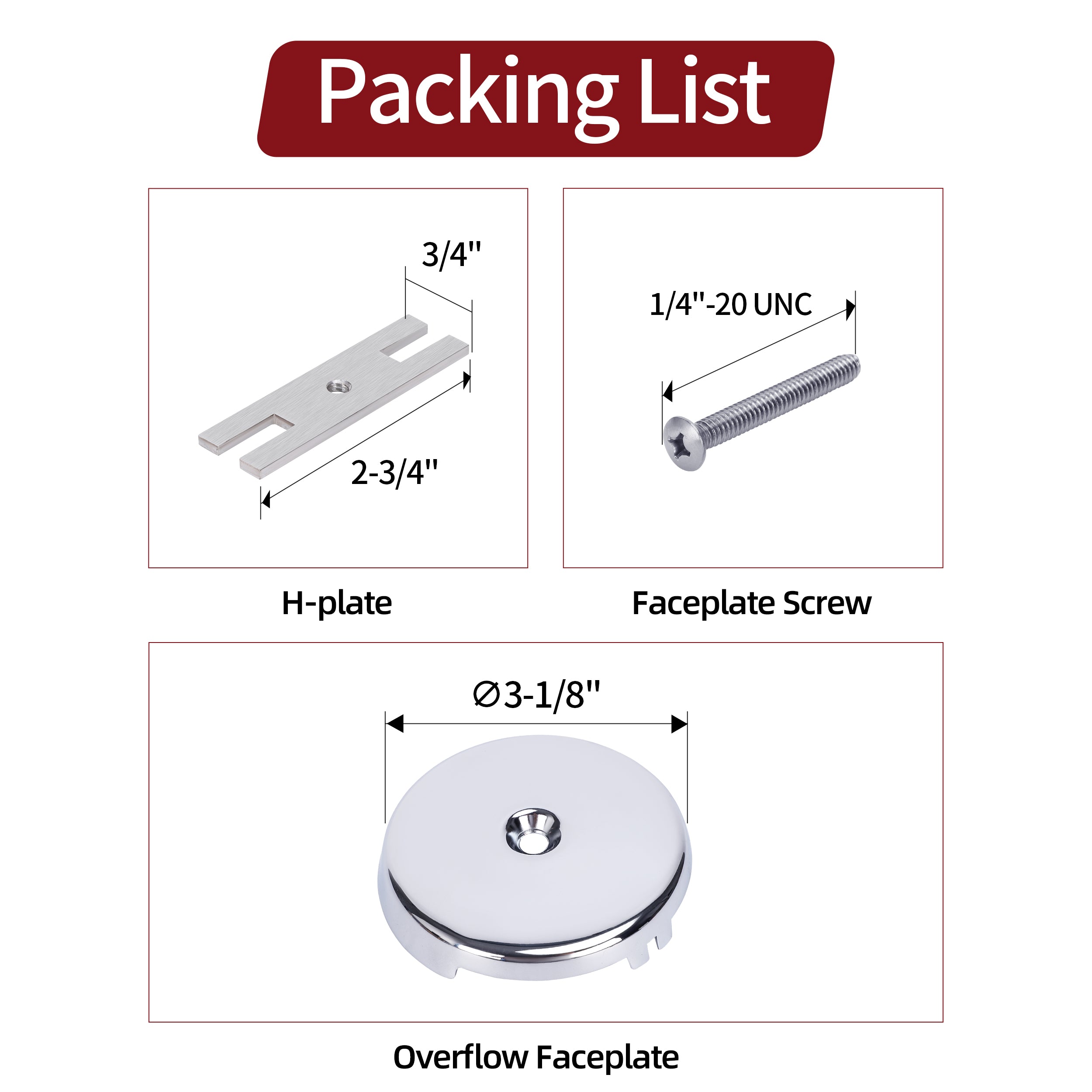 PRIMSOPH One Hole Tub Drain Overflow Faceplate, Chrome