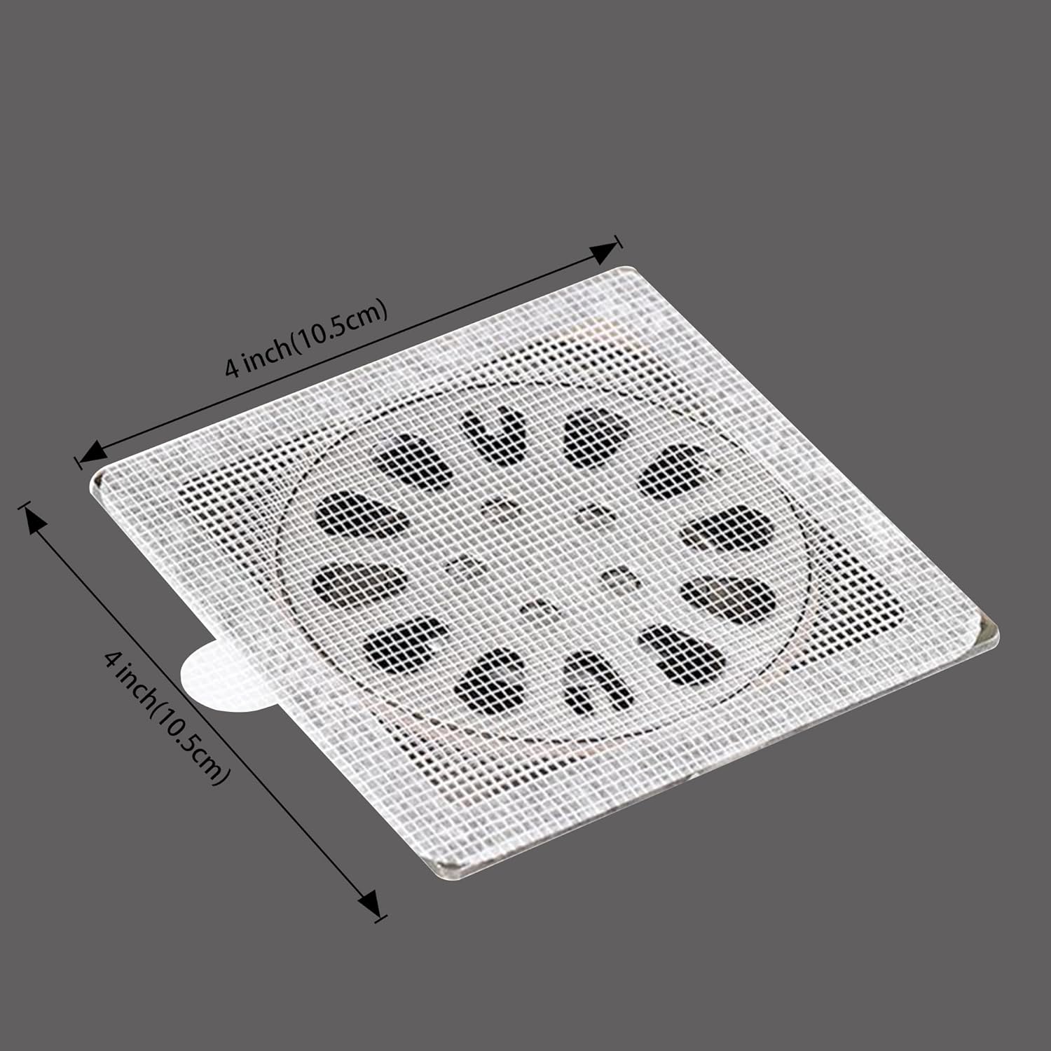 PRIMSOPH 4 Inch Square Disposable Shower Drain Strainer & Hair Catcher Stickers (30-Pack)