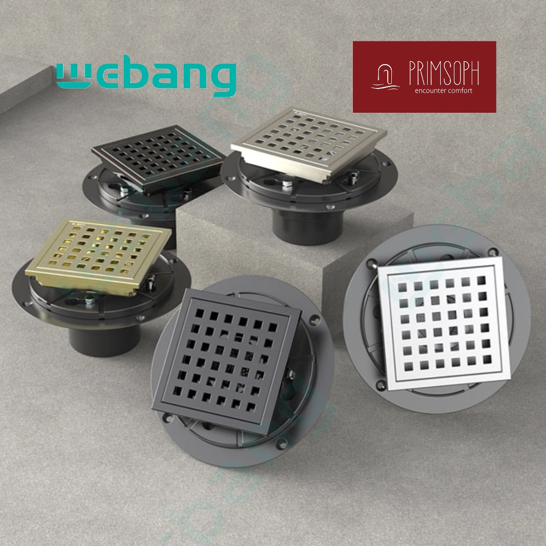 WEBANG Square Hole Pattern Square Shower Drain With Flange