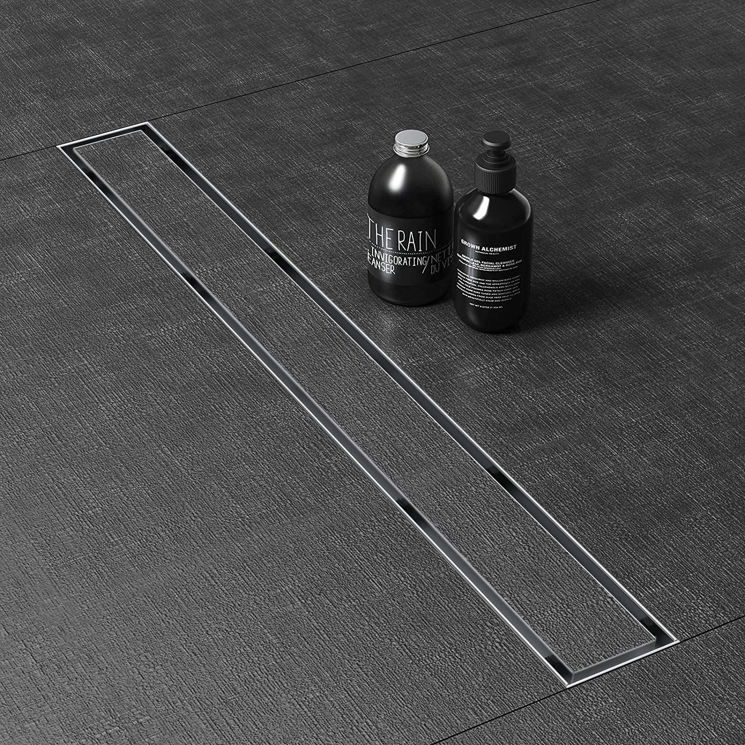 WEBANG 36 Inch Reversible 2-in-1 Linear Shower Drain With Accessories, Brushed Stainless Steel